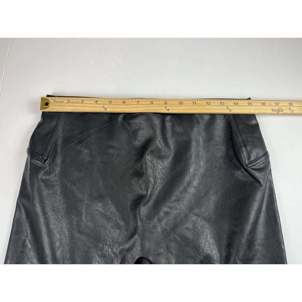 Spanx Faux Leather Bootcut Pants Sz XL Slimming Shaping Stretch Elastic‎ Waist - Picture 3 of 10